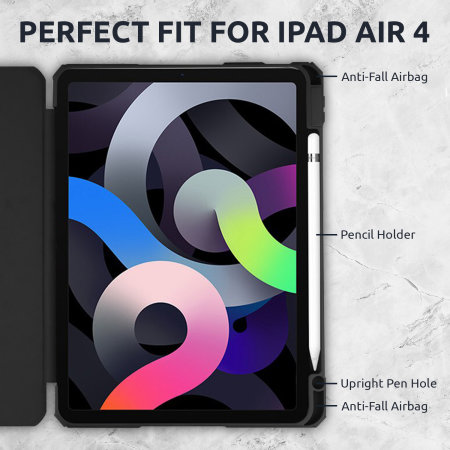 Olixar Black Wallet Case With Apple Pencil Slot - For  iPad Air 5 10.9" 2022