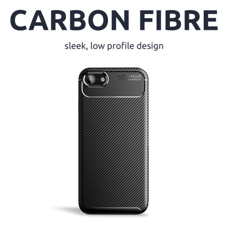 Olixar Carbon Fibre Black Case  - For iPhone SE 2022