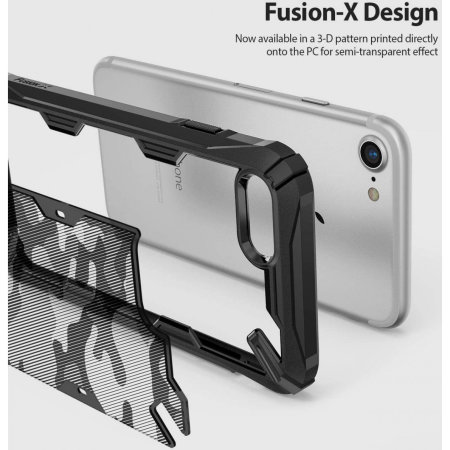 Ringke Fusion X Design Camo Black Tough Case - For iPhone SE 2022