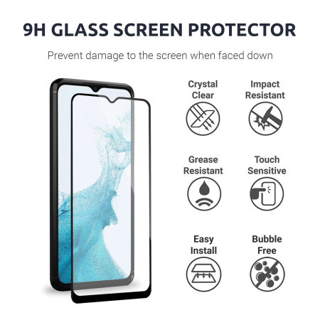 Olixar Sentinel Black Case And Glass Screen Protector - For Samsung Galaxy A23