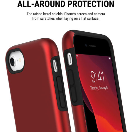 Incipio DualPro Iridescent Red And Black Case - For iPhone SE 2020