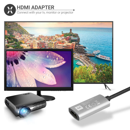 Olixar USB-C To HDMI 4K 60Hz TV and Monitor Adapter - For Samsung Galaxy Tab S8 Plus