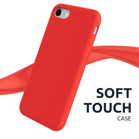 Olixar Soft Silicone Protective Red Case - For iPhone SE 2020