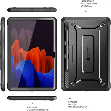 Supcase Unicorn Beetle Pro Series Protective Black Case With Built-In Screen Protector And S Pen Holder - For Samsung Tab S8 Ultra