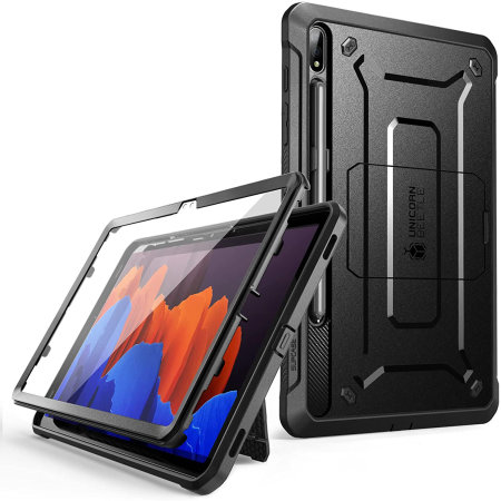 Supcase Unicorn Beetle Pro Series Protective Black Case With Built-In Screen Protector And S Pen Holder - For Samsung Tab S8 Ultra