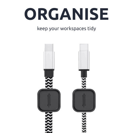 Olixar Magnetic Cable Organiser Management 2 Pack - Black