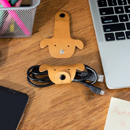 Olixar Cute Animal Cable Ties  - Brown Dog - 2 Pack