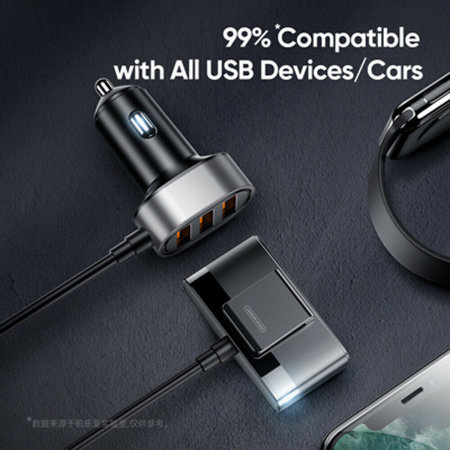 Joyroom 6.2A Smart Car Charger with 5 USB Ports - Black