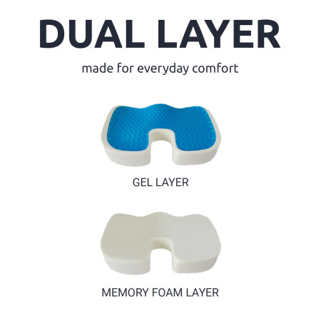 Olixar Dual Support Gel And Memory Foam Office Chair Cushion