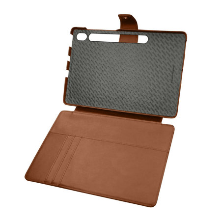 Noreve Brown Leather Case With Stand - For Samsung Galaxy Tab S8 Ultra