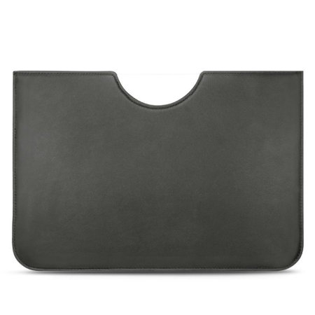 Noreve Grained Black Leather Pouch With Apple Pencil Slot - For Apple iPad Pro 11"