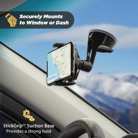Scosche MagicGrip Wireless Charging Black Windscreen and Dash Car Mount