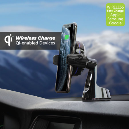 Scosche MagicGrip Wireless Charger Black Windscreen and Dash Car Mount