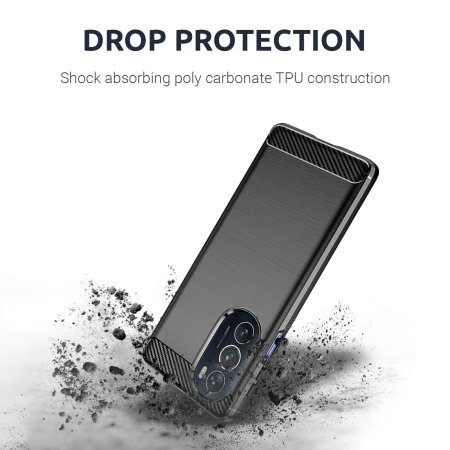 Olixar Sentinel Black Case And Glass Screen Protector - For Motorola Edge Plus 2022