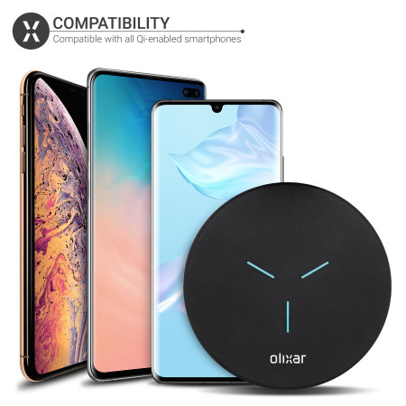 Olixar Slim Black 15W Fast Wireless Charger Pad - For Sony Xperia 1 IV