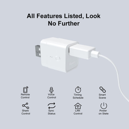 Sonoff Micro 5 V Wireless White USB Portable Smart Device Adapter with Remote Control via App