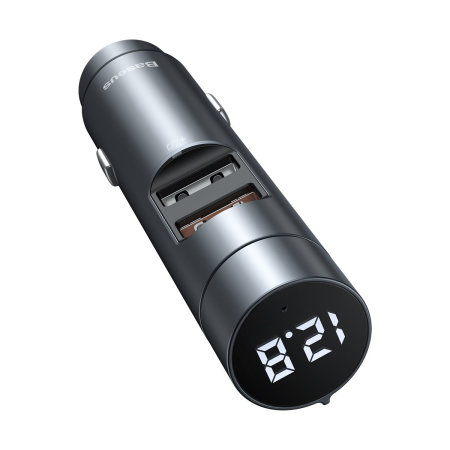 Baseus Bluetooth FM Transmitter And In-Car Phone Lightning Charger - Grey