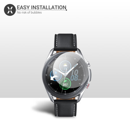 Olixar Black Milanese Samsung Watch 3 22mm Strap And 45mm Tempered Glass Screen Protector