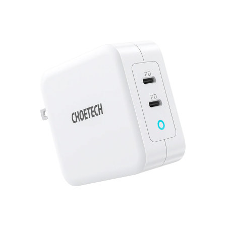 Choetech 100W USB-C Dual GaN Charger With 1.8M USB-C Cable - White