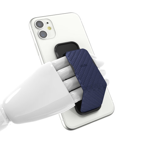 Clckr Universal Carbon Fibre Grip And Kickstand For Smartphones - Navy