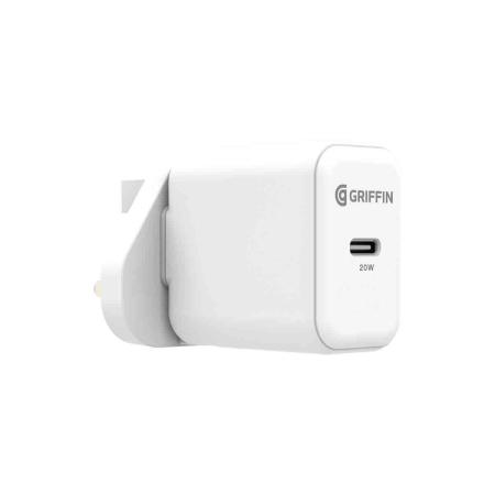 Griffin PowerBlock 20W USB-C Power Delivery Mains Charger - White