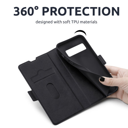 Olixar Eco-Leather Black Wallet Stand Case - For Google Pixel 7 Pro
