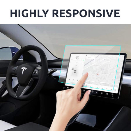 Olixar Central Console Tempered Glass Screen Protector - For Tesla Model 3