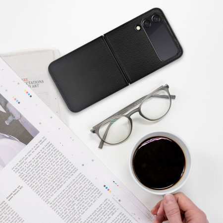 Olixar Black Carbon Fibre Case - For Samsung Galaxy Z Flip4