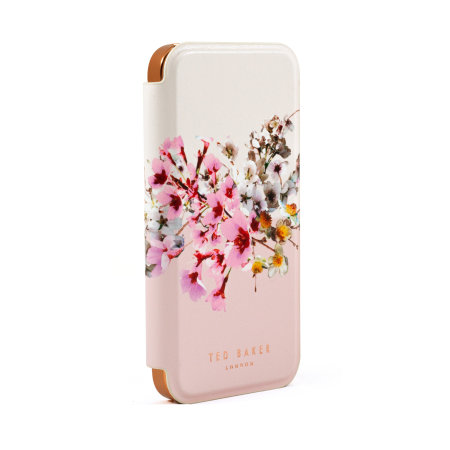 Ted Baker Rose Gold Jasmine Folio Case With Mirror - For iPhone 14 Pro