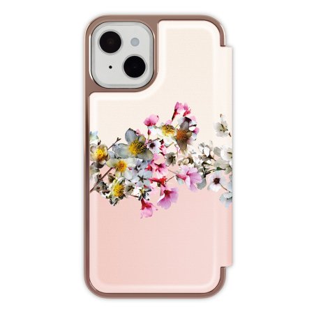 Ted Baker Rose Gold Jasmine Folio Case With Mirror - For iPhone 14 Plus