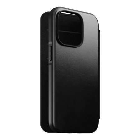Nomad Horween Leather Modern Folio Black Case - For iPhone 14 Pro