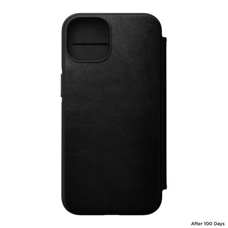 Nomad Leather Modern Folio Black Case - For iPhone 14
