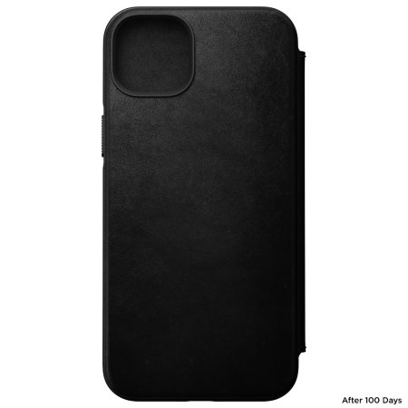 Nomad Leather Modern Folio Protective Black Case - For iPhone 14 Plus
