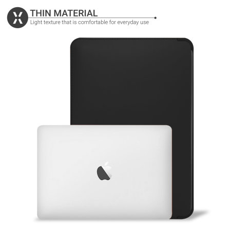 Olixar Black Leather-Style Sleeve - For MacBook Pro 2022 M2 Chip