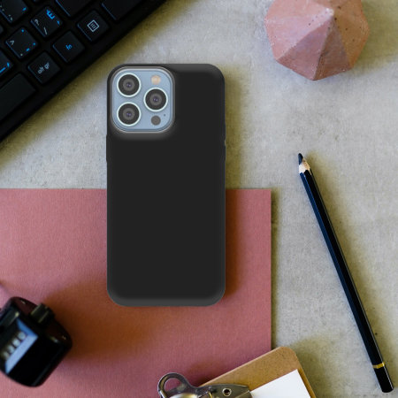 Olixar MagSafe Compatible Silicone Black Case - For iPhone 14 Pro Max