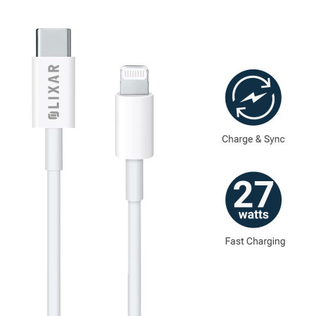 Olixar 1.5m White 27W USB-C To Lightning Cable - For iPhone