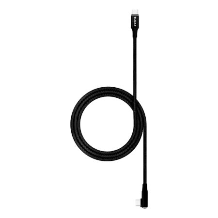 Olixar 1.5m USB-C Right Angled To USB-C Braided Cable - Black