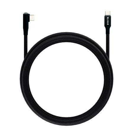 Olixar 1.5m L Shaped USB-C to C Right Angled Braided Charge and Sync Cable - Black
