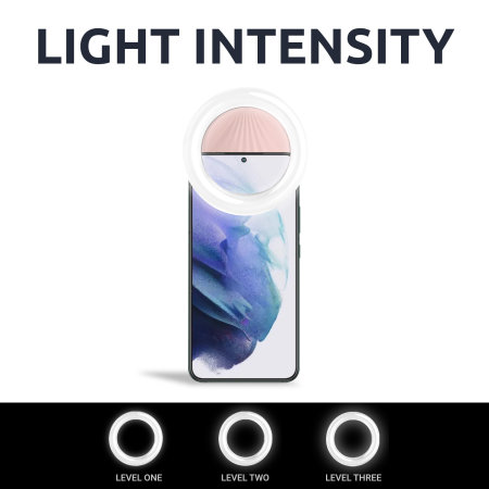 Olixar Pink Clip-On Selfie Ring LED Light - For Sony Xperia 10 IV