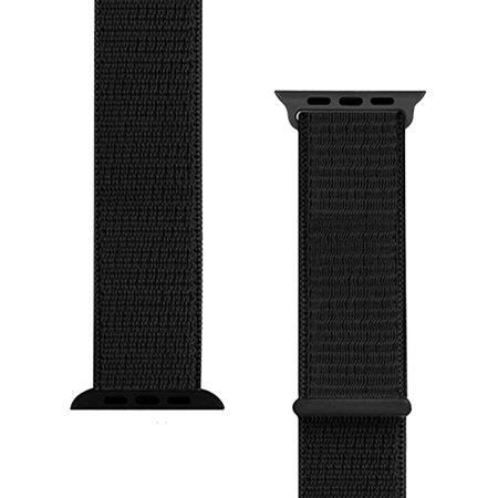 Olixar Deep Black Nylon Fabric Sports Loop - For Apple Watch Series 6 44mm