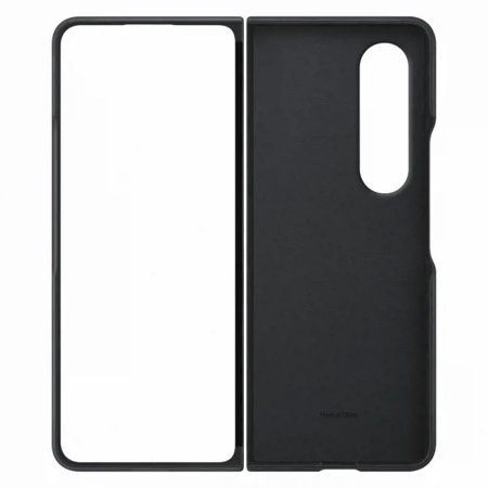 Official Samsung Black Leather Cover Case - For Samsung Galaxy Z Fold4