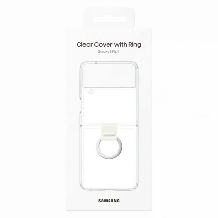 Official Samsung Transparent Clear Cover Case With Ring - For Samsung Galaxy Z Flip4