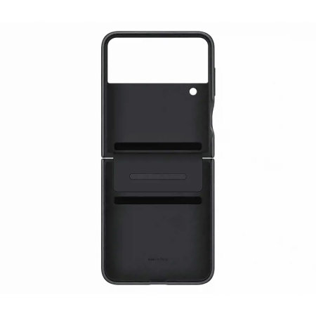 Official Samsung Black Flap Leather Cover Case With Hinge Protection - For Samsung Galaxy Z Flip4