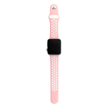 Pink and white apple watch online band