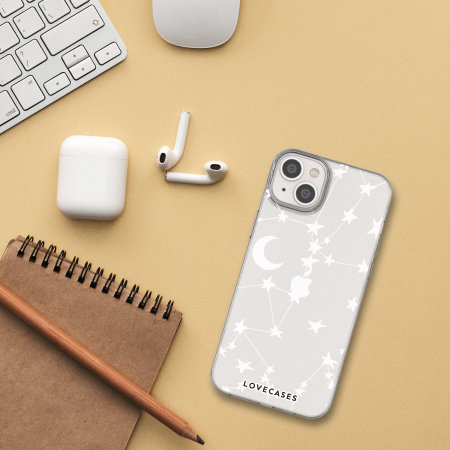 LoveCases White Stars and Moons Gel Case - For iPhone 14