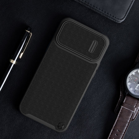 Nillkin Black Textured Silicone Privacy Case - For iPhone 14 Pro