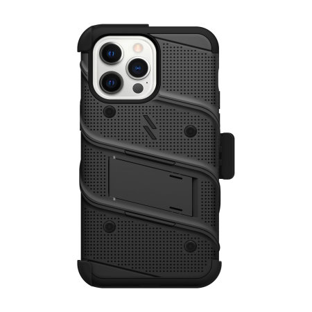 Zizo Bolt Protective Black Case with Kickstand and Screen Protector - For iPhone 14 Pro Max