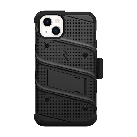 Zizo Bolt Protective Black Case with Kickstand and Screen Protector - For iPhone 14 Plus