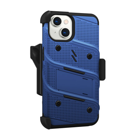 Zizo Bolt Protective Blue Case with Kickstand and Screen Protector - For iPhone 14