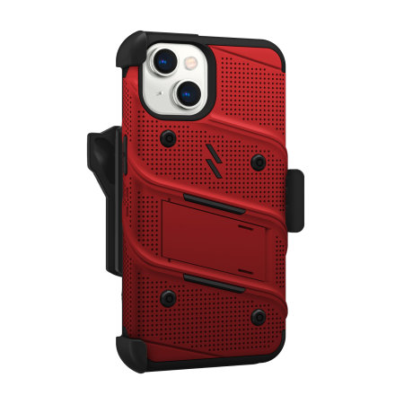 Zizo Bolt Protective Red Case with Kickstand and Screen Protector - For iPhone 14